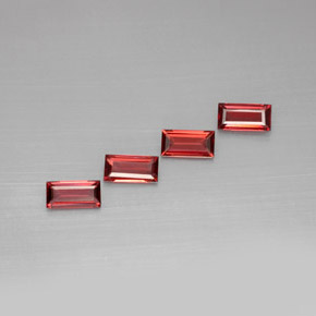 3.80 ct Red Almandine Garnet Stone, Natural Almandine Garnet in Baguette Facet Shape for Sale