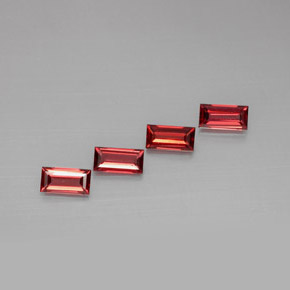 4.00 ct Red Almandine Garnet Stone, Natural Almandine Garnet in Baguette Facet Shape for Sale
