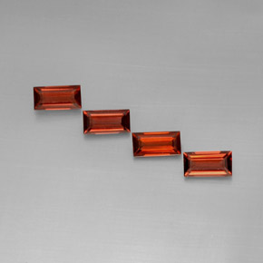 4.07 ct Red Almandine Garnet Gemstone, Almandine Garnet Gem in Baguette Facet Shape for Sale.