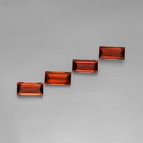 4.07 ct Red Almandine Garnet Stone, Natural Almandine Garnet in Baguette Facet Shape for Sale