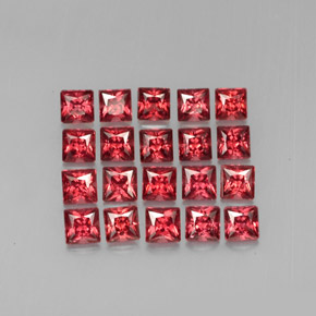 7.44 ct Red Almandine Garnet Gemstone, Almandine Garnet Gem in Princess-Cut Shape for Sale.