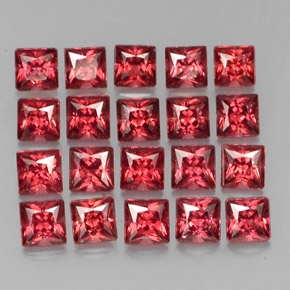 7.44 ct Red Almandine Garnet Stone, Natural Almandine Garnet in Princess-Cut Shape for Sale