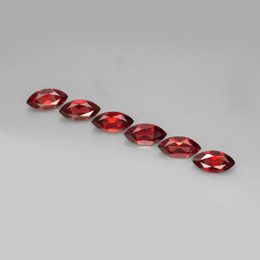6.95 ct Red Almandine Garnet Gemstone, Almandine Garnet Gem in Marquise Facet Shape for Sale.