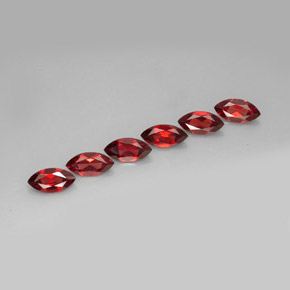 6.95 ct Red Almandine Garnet Stone, Natural Almandine Garnet in Marquise Facet Shape for Sale
