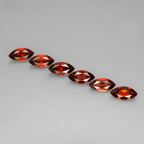 7.24 ct Red Almandine Garnet Stone, Natural Almandine Garnet in Marquise Facet Shape for Sale
