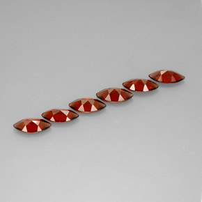 Almandine Garnet Gemstone in 10 x 5 mm (calibrated) Size for Sale, Almandine Garnet Stone in Orange Red Color