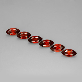 7.08 ct Red Almandine Garnet Gemstone, Almandine Garnet Gem in Marquise Facet Shape for Sale.