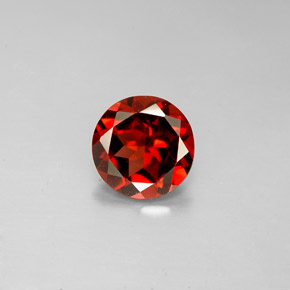 1.36 ct Red Almandine Garnet Gemstone, Almandine Garnet Gem in Round Facet Shape for Sale.