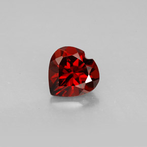1.58 ct Red Almandine Garnet Gemstone, Almandine Garnet Gem in Heart Facet Shape for Sale.