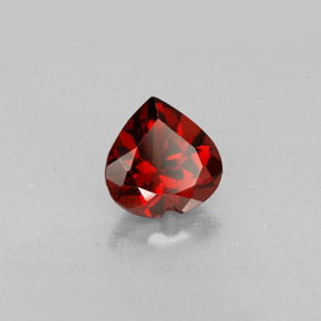 1.58 ct Red Almandine Garnet Stone, Natural Almandine Garnet in Heart Facet Shape for Sale