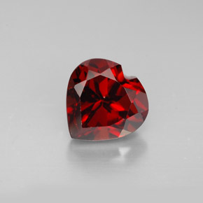 1.90 ct Red Almandine Garnet Gemstone, Almandine Garnet Gem in Heart Facet Shape for Sale.
