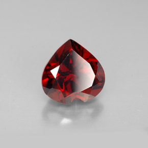 1.90 ct Red Almandine Garnet Stone, Natural Almandine Garnet in Heart Facet Shape for Sale
