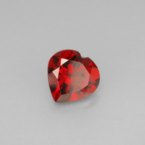 1.48 ct Red Almandine Garnet Stone, Natural Almandine Garnet in Heart Facet Shape for Sale