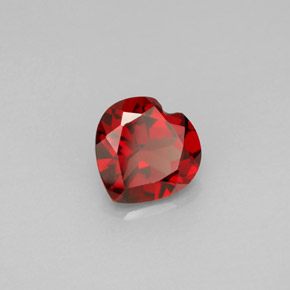 1.49 ct Red Almandine Garnet Stone, Natural Almandine Garnet in Heart Facet Shape for Sale