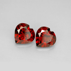 3.19 ct Red Almandine Garnet Stone, Natural Almandine Garnet in Heart Facet Shape for Sale