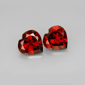 3.08 ct Red Almandine Garnet Gemstone, Almandine Garnet Gem in Heart Facet Shape for Sale.