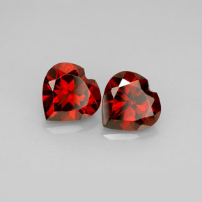 3.08 ct Red Almandine Garnet Stone, Natural Almandine Garnet in Heart Facet Shape for Sale