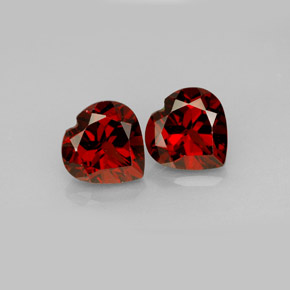 3.15 ct Red Almandine Garnet Gemstone, Almandine Garnet Gem in Heart Facet Shape for Sale.