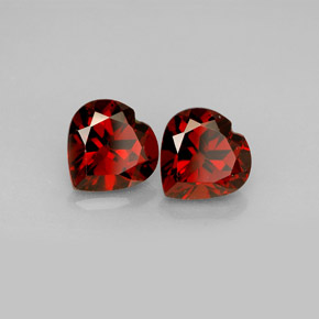 3.15 ct Red Almandine Garnet Stone, Natural Almandine Garnet in Heart Facet Shape for Sale