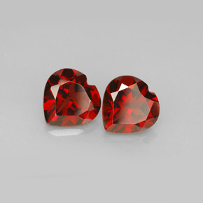 2.80 ct Red Almandine Garnet Stone, Natural Almandine Garnet in Heart Facet Shape for Sale