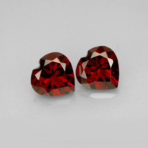 3.22 ct Red Almandine Garnet Gemstone, Almandine Garnet Gem in Heart Facet Shape for Sale.