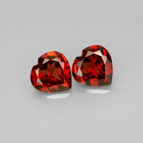 2.87 ct Red Almandine Garnet Gemstone, Almandine Garnet Gem in Heart Facet Shape for Sale.