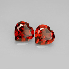 2.87 ct Red Almandine Garnet Stone, Natural Almandine Garnet in Heart Facet Shape for Sale