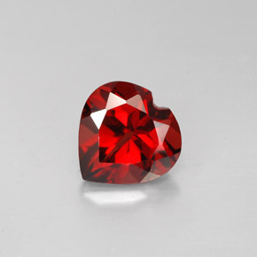 1.63 ct Red Almandine Garnet Gemstone, Almandine Garnet Gem in Heart Facet Shape for Sale.