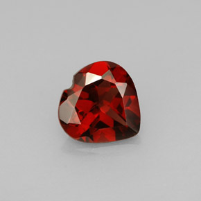 1.37 ct Red Almandine Garnet Gemstone, Almandine Garnet Gem in Heart Facet Shape for Sale.