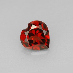 1.32 ct Red Almandine Garnet Gemstone, Almandine Garnet Gem in Heart Facet Shape for Sale.