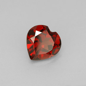1.32 ct Red Almandine Garnet Stone, Natural Almandine Garnet in Heart Facet Shape for Sale