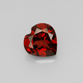 1.46 ct Red Almandine Garnet Gemstone, Almandine Garnet Gem in Heart Facet Shape for Sale.
