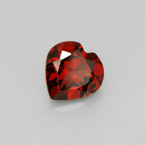 1.46 ct Red Almandine Garnet Stone, Natural Almandine Garnet in Heart Facet Shape for Sale