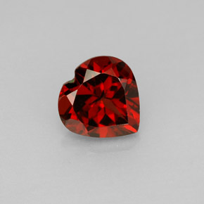 1.53 ct Red Almandine Garnet Gemstone, Almandine Garnet Gem in Heart Facet Shape for Sale.