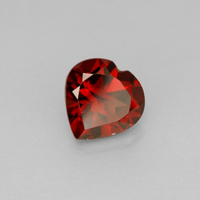 1.53 ct Red Almandine Garnet Stone, Natural Almandine Garnet in Heart Facet Shape for Sale