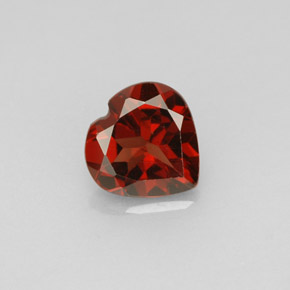 1.32 ct Red Almandine Garnet Gemstone, Almandine Garnet Gem in Heart Facet Shape for Sale.