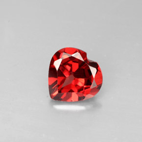1.33 ct Red Almandine Garnet Gemstone, Almandine Garnet Gem in Heart Facet Shape for Sale.