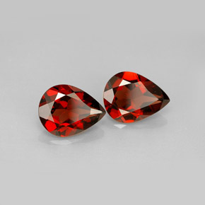 3.49 ct Red Almandine Garnet Stone, Natural Almandine Garnet in Pear Facet Shape for Sale