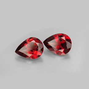 3.40 ct Red Almandine Garnet Stone, Natural Almandine Garnet in Pear Facet Shape for Sale