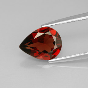 1.67 ct Red Almandine Garnet Gemstone, Almandine Garnet Gem in Pear Facet Shape for Sale.