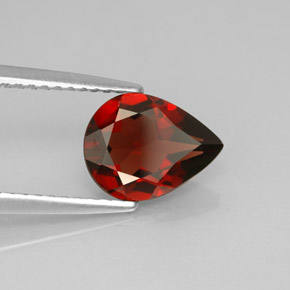 1.67 ct Red Almandine Garnet Stone, Natural Almandine Garnet in Pear Facet Shape for Sale
