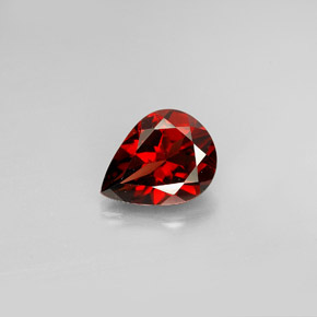 1.74 ct Red Almandine Garnet Gemstone, Almandine Garnet Gem in Pear Facet Shape for Sale.