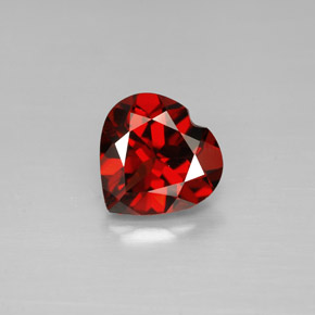 1.42 ct Red Almandine Garnet Gemstone, Almandine Garnet Gem in Heart Facet Shape for Sale.