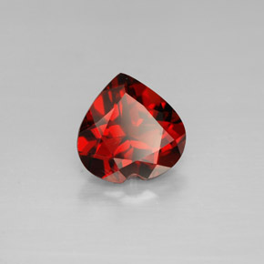 1.42 ct Red Almandine Garnet Stone, Natural Almandine Garnet in Heart Facet Shape for Sale