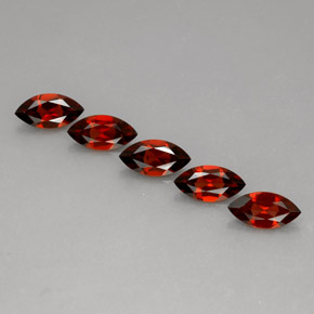 5.91 ct Red Almandine Garnet Gemstone, Almandine Garnet Gem in Marquise Facet Shape for Sale.