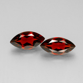 6.05 ct Red Almandine Garnet Gemstone, Almandine Garnet Gem in Marquise Facet Shape for Sale.
