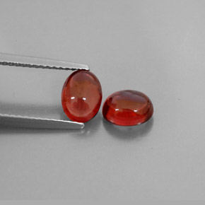 2.59 ct Red Almandine Garnet Gemstone, Almandine Garnet Gem in Oval Cabochon Shape for Sale.