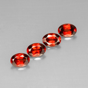 3.94 ct Red Almandine Garnet Stone, Natural Almandine Garnet in Oval Facet Shape for Sale