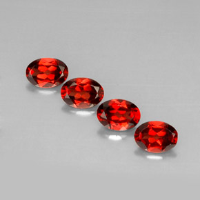 3.86 ct Red Almandine Garnet Stone, Natural Almandine Garnet in Oval Facet Shape for Sale
