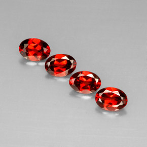 3.66 ct Red Almandine Garnet Stone, Natural Almandine Garnet in Oval Facet Shape for Sale